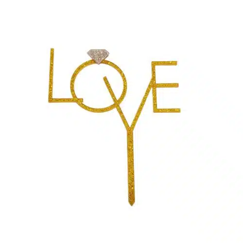 Caketopper love met diamant