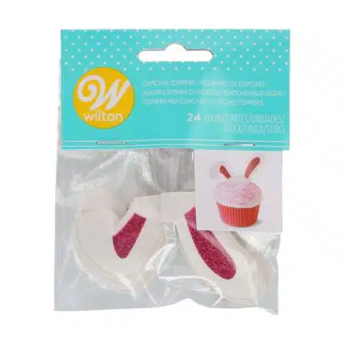 Wilton glitter konijnen oortjes toppers pk/24