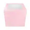 Taartdoos roze met venster 30x30x30 bij cake, bake & love 1