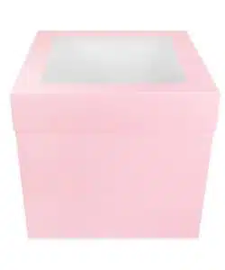Taartdoos Roze met venster 30x30x30