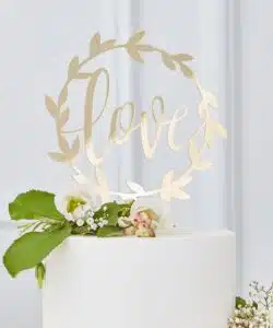 Ginger Ray Caketopper Gold Love