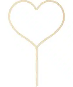 PartyDeco Wooden Cake Topper Hart 23 cm