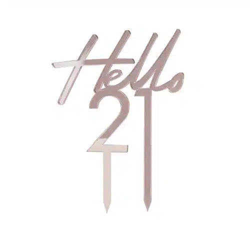 Ginger ray caketopper hello 21 rose gold - afbeelding 2