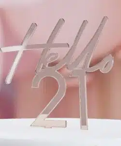 Ginger ray caketopper hello 21 rose gold bij cake, bake & love 10