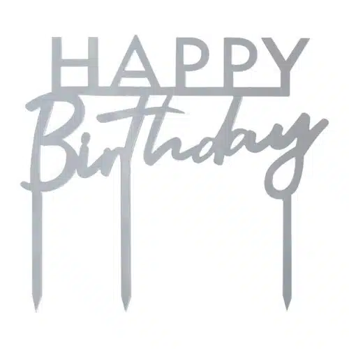 Ginger ray caketopper happy birthday silver - afbeelding 2