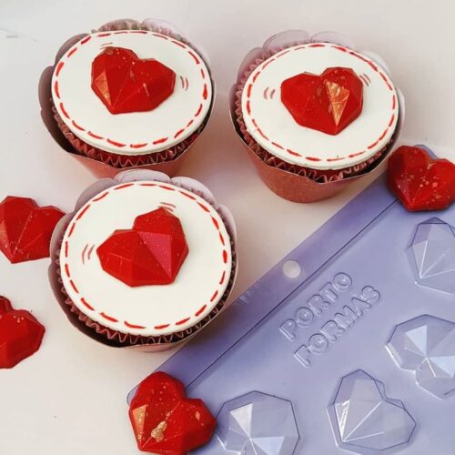 Chocolade mal mini geometrische hartjes bij cake, bake & love 5