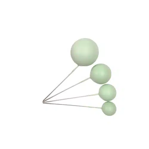 Cake bubbles pastel green set 4