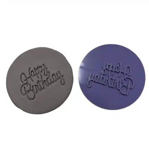 Impressie stempel happy birthday