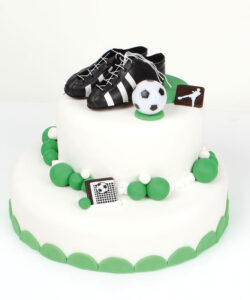 Plastic decoratieset voetbalschoenen met bal bij cake, bake & love 9