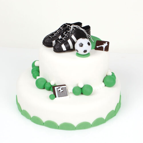 Plastic decoratieset voetbalschoenen met bal bij cake, bake & love 7