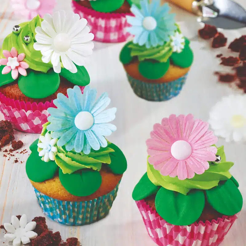 Ouwel bloemen wit-roze pk/6 bij cake, bake & love 6 Ouwel bloemen wit-roze pk/6 - afbeelding 2