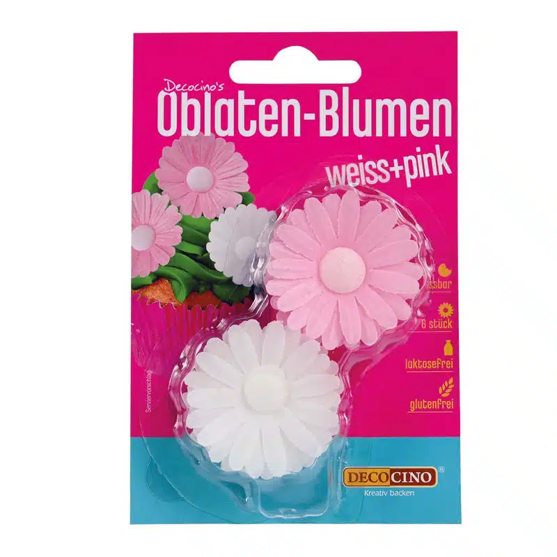 Ouwel bloemen wit-roze pk/6 bij cake, bake & love 5 Ouwel bloemen wit-roze pk/6