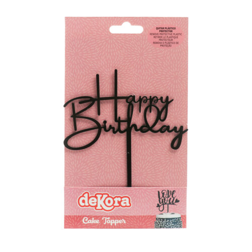 Dekora caketopper happy birthday zwart bij cake, bake & love 7