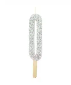PME Silver Glitter Number Candle 0