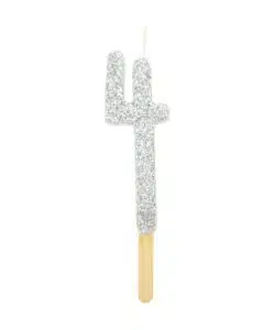 PME Silver Glitter Number Candle 4