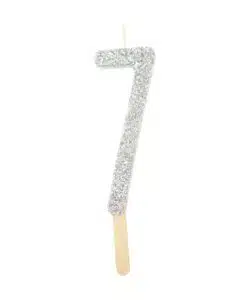 PME Silver Glitter Number Candle 7