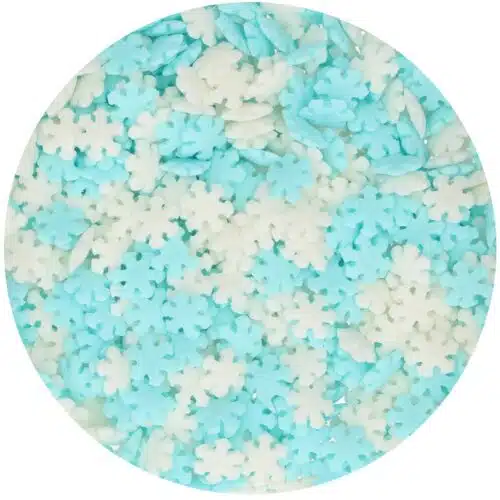 Funcakes sneeuwvlokken wit/blauw 50 g - afbeelding 2