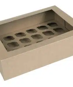 House of Marie MINI Cupcake doos 24 cupcakes Kraft met venster