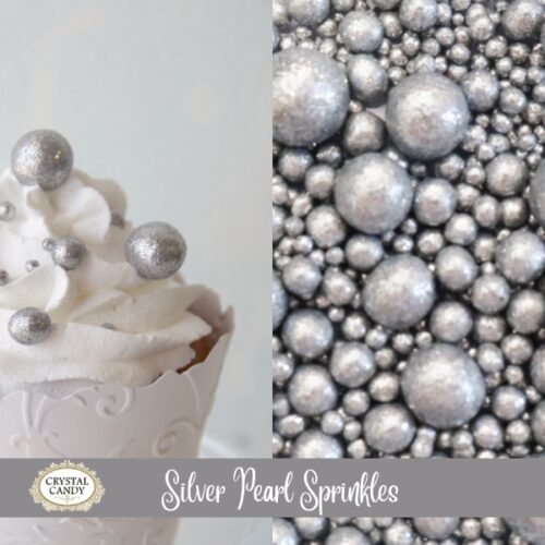 Crystal candy silver decorative glitter pearls mix 75 gram bij cake, bake & love 6