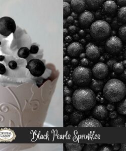 Crystal candy black decorative glitter pearls mix 75 gram bij cake, bake & love 7