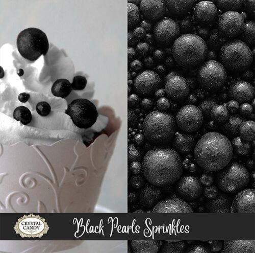 Crystal candy black decorative glitter pearls mix 75 gram bij cake, bake & love 6