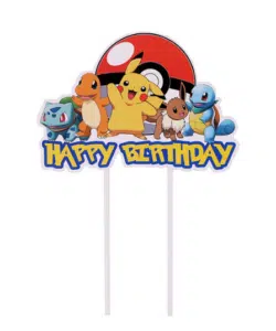 Pokemon Ball Happy Birthday Topper