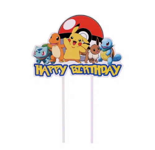 Pokemon ball happy birthday topper