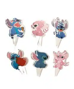 Stitch cupcake prikkers 24 stuks
