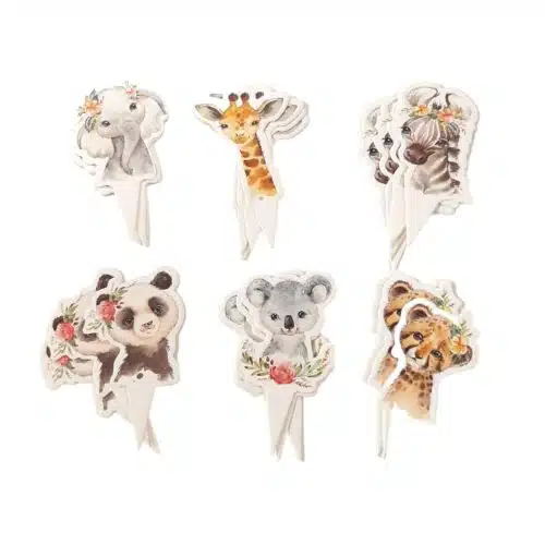 Baby jungle cupcake prikkers 24 stuks