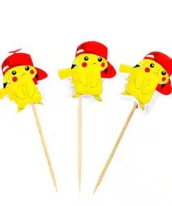 Pikachu met Petje Cupcake Prikkers 10 stuks