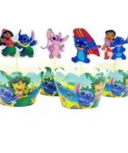 Stitch Cupcake Wrappers + Prikkers set van 12