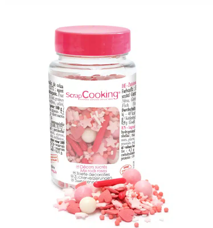 Scrapcooking sprinkles mix pink 70 gram bij cake, bake & love 5 Scrapcooking sprinkles mix pink 70 gram