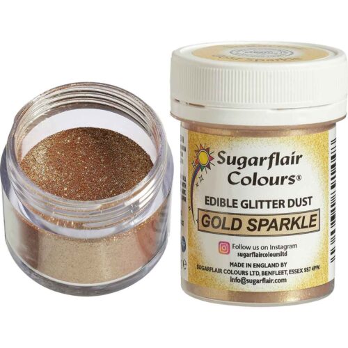 Sugarflair edible lustre gold sparkle, 10g bij cake, bake & love 5