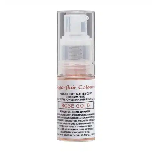 Sugarflair pump spray glitter dust -rose gold- e171 free 10g