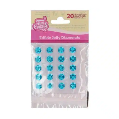 Funcakes eetbare jelly diamonds sky blue pk/20