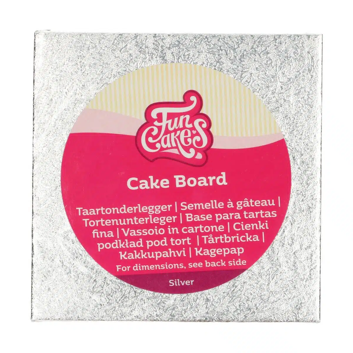 Funcakes cake board vierkant 12,5 x 12,5 cm - zilver bij cake, bake & love 5 Funcakes cake board vierkant 12,5 x 12,5 cm - zilver