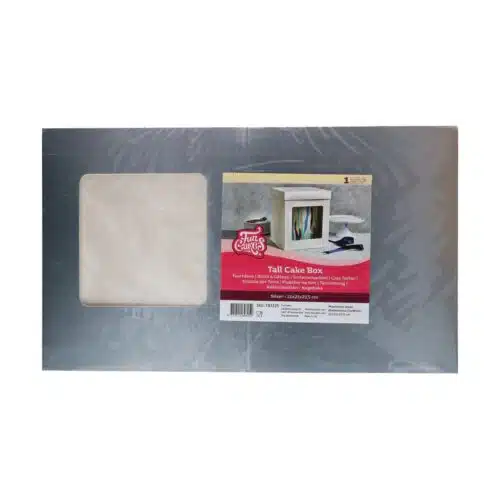 Funcakes tall cake box 21 x 21 x 23,5 cm - zilver
