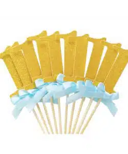 1 Gold/Blue cupcake prikkers 10 stuks