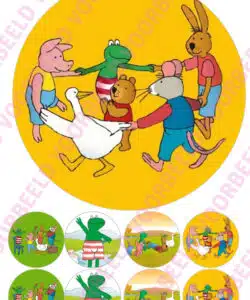 Eetbare Taartprint Kikker - 18 cm rond + 8 cupcake rondjes