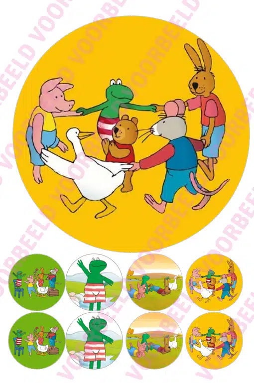 Eetbare taartprint kikker - 18 cm rond + 8 cupcake rondjes bij cake, bake & love 5 Eetbare taartprint kikker - 18 cm rond + 8 cupcake rondjes