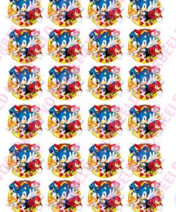 Eetbare Cupcakeprint Sonic - 24 cupcake rondjes