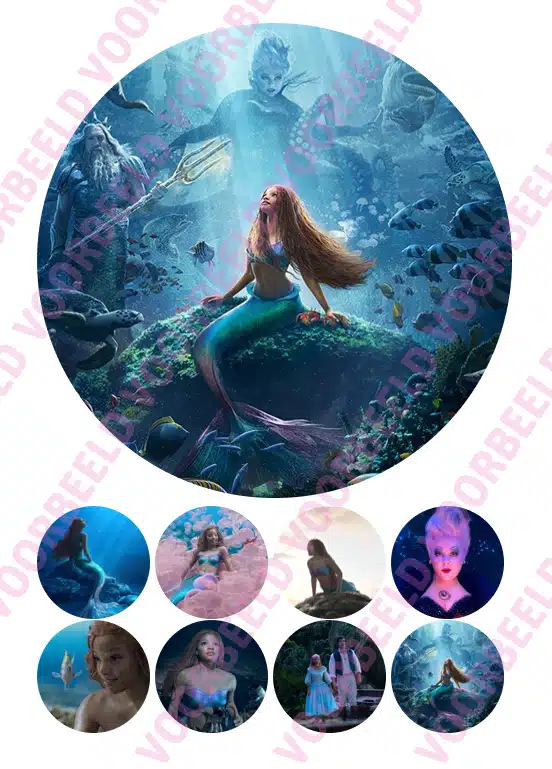 Eetbare taartprint the little mermaid movie - 18 cm rond + 8 cupcake rondjes bij cake, bake & love 5 Eetbare taartprint the little mermaid movie - 18 cm rond + 8 cupcake rondjes