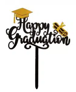 Caketopper Happy Graduation Goud
