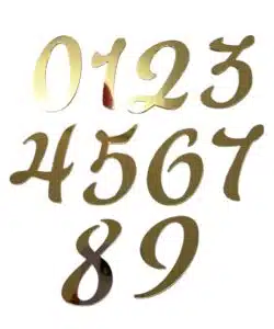 Caketopper Cijfers Goud set 10 versie 2