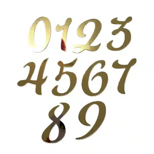 Caketopper cijfers goud set 10 versie 2
