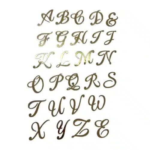 Caketopper letters goud set 27 versie 1