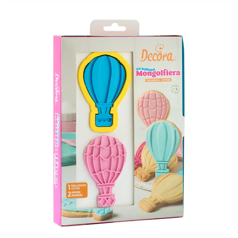 Koekjesuitsteker set luchtballon met twee soorten impressie bij cake, bake & love 5 Koekjesuitsteker set luchtballon met twee soorten impressie