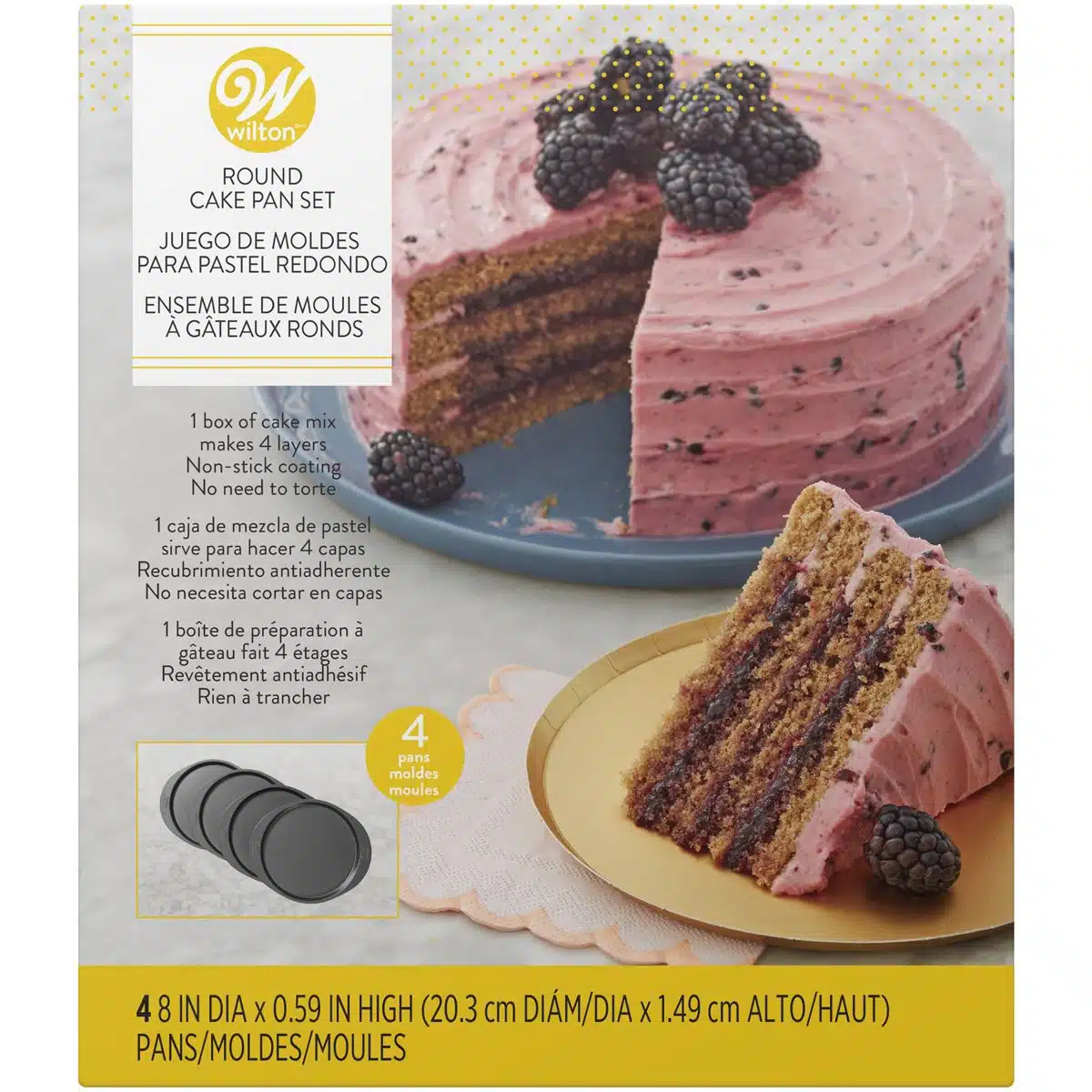 Wilton cake pan easy layers -20cm- set/4 bij cake, bake & love 5 Wilton cake pan easy layers -20cm- set/4