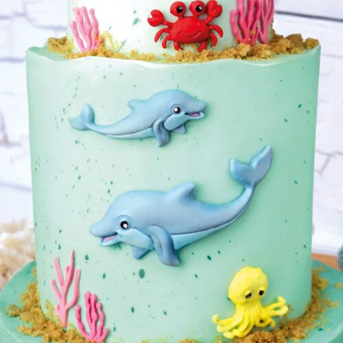 Katy sue dolfijnen siliconen mal bij cake, bake & love 7