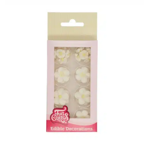 Funcakes suikerdecoratie bloesemmix wit/geel set /32